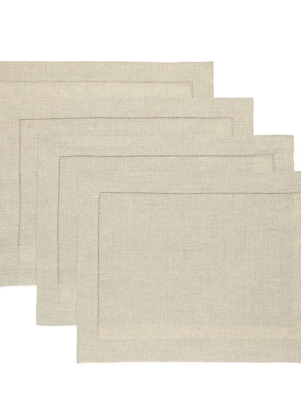 Solino Home 100% Linen Placemats - Natural Beige Set